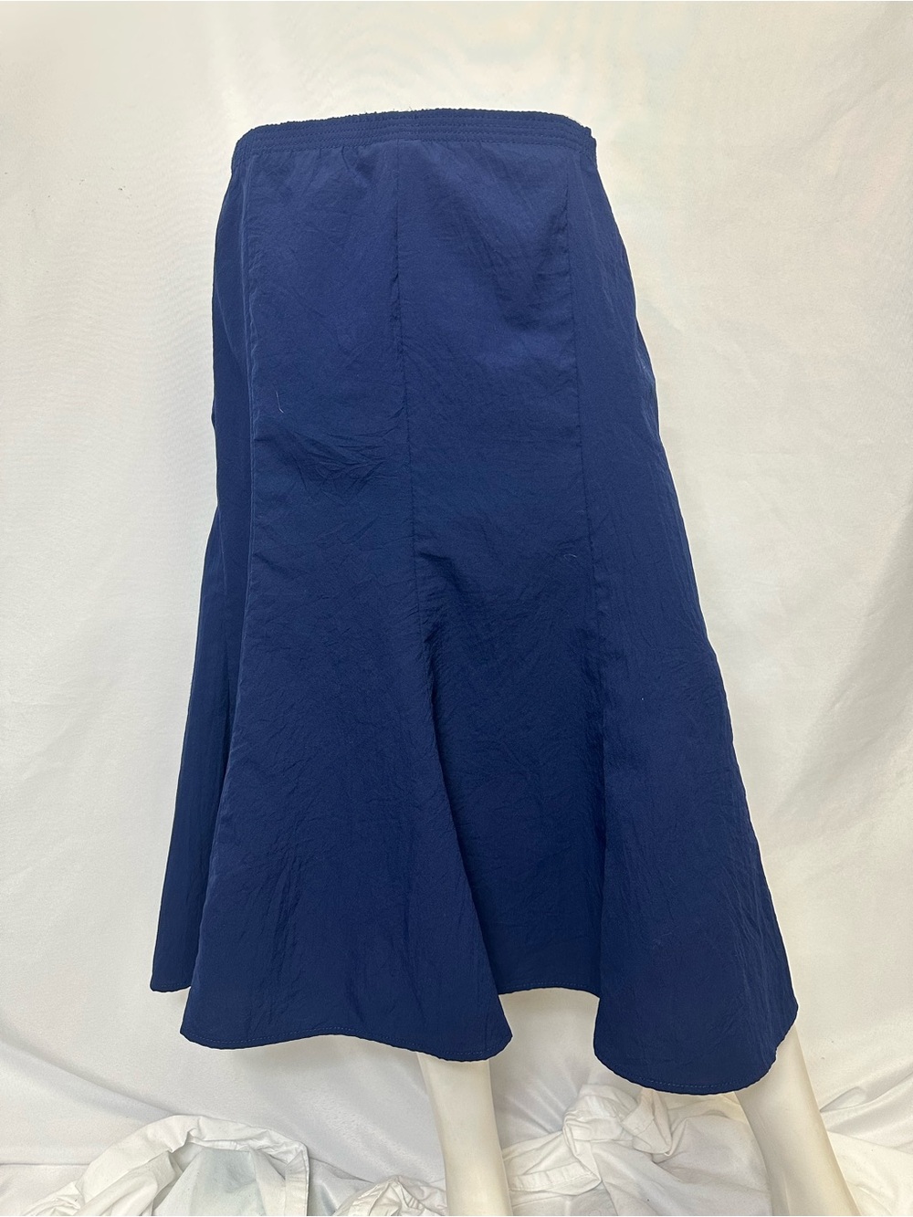 VINTAGE GNW BRAND POLYESTER NAVY BLUE SIZE 10 SKIRT  Elastic Waist Lightweight